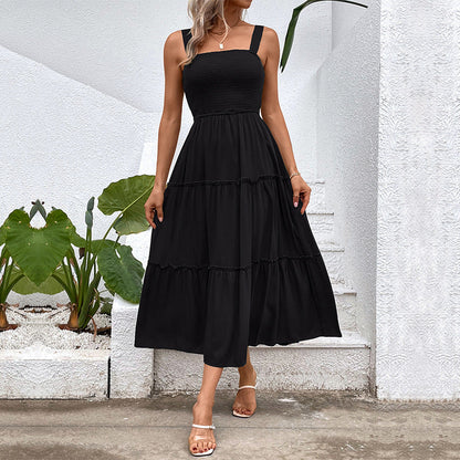 Floral Midi Dress for Women - Ruffled Summer Dress