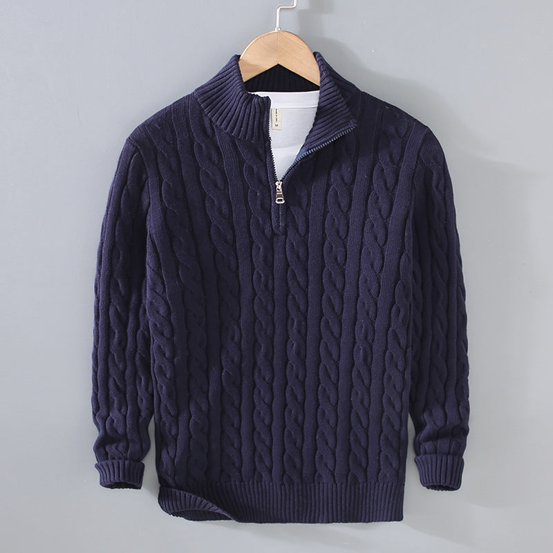 Men's Cable Knit Quarter Zip Sweater