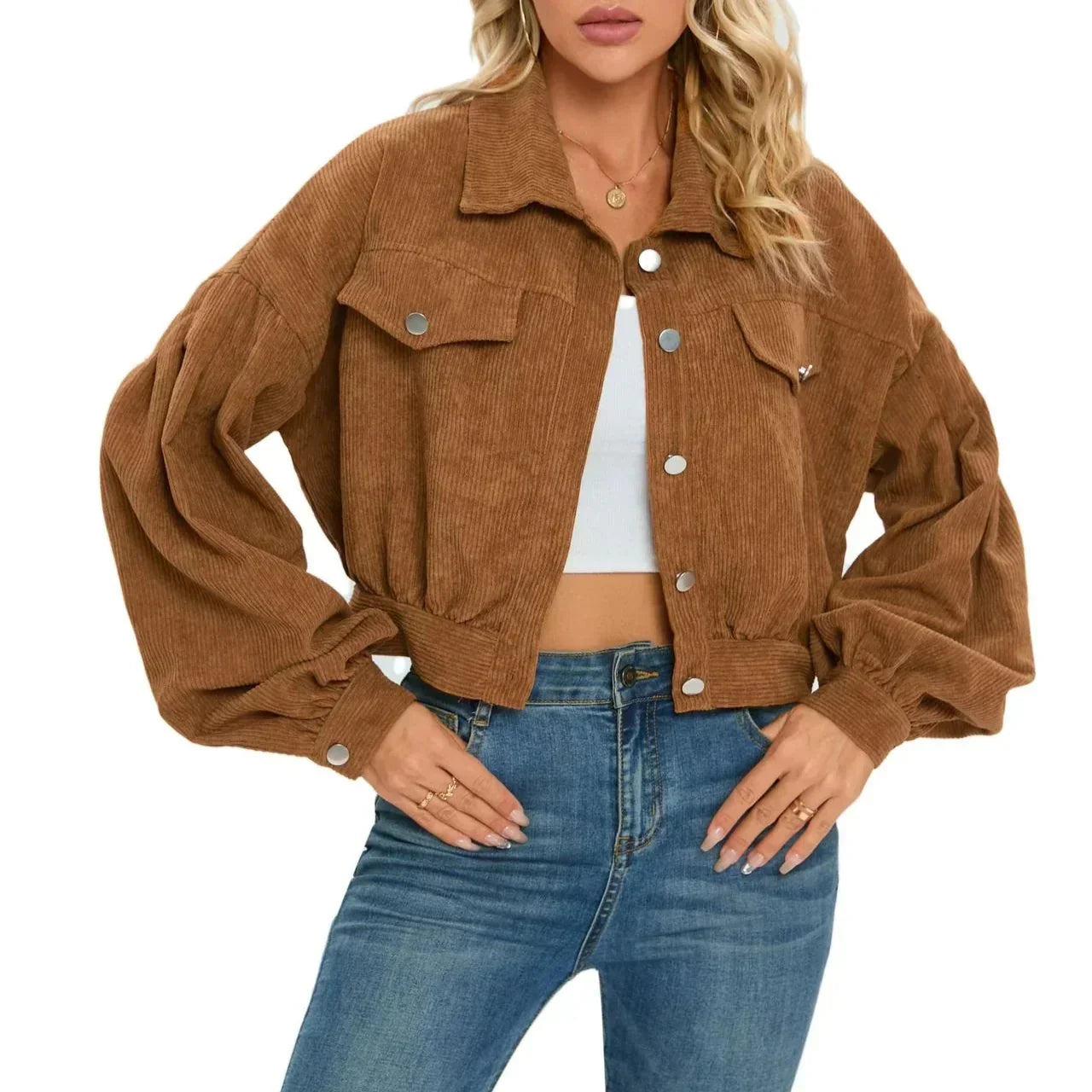 Relaxed Fit Distressed Denim Women's Jacket