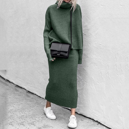 Warm Women's Cable Knit Sweater Set