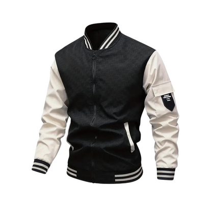 Men's Quilted Bomber Jacket with Zip Pockets