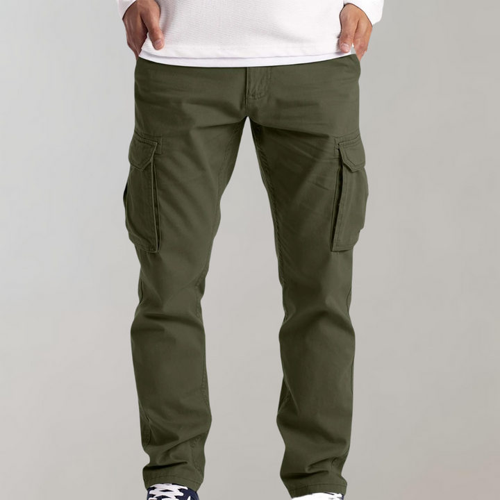 Men's Straight Leg Cargo Pants with Side Pockets - ModishWorld