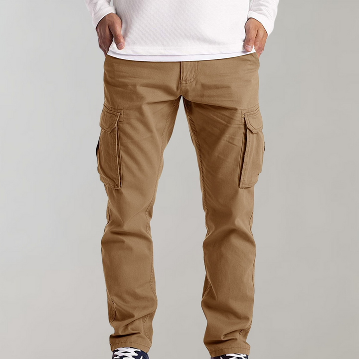 Men's Straight Leg Cargo Pants with Side Pockets