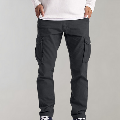 Men's Straight Leg Cargo Pants with Side Pockets