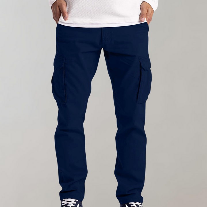 Men's Straight Leg Cargo Pants with Side Pockets