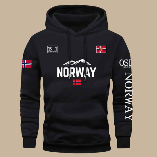 Comfortable Oslo Norway Pullover Hoodie Cotton Blend - Modish World