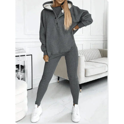 Ladies 3 Piece tracksuit Set Hoodie Top Leggings - ModishWorld