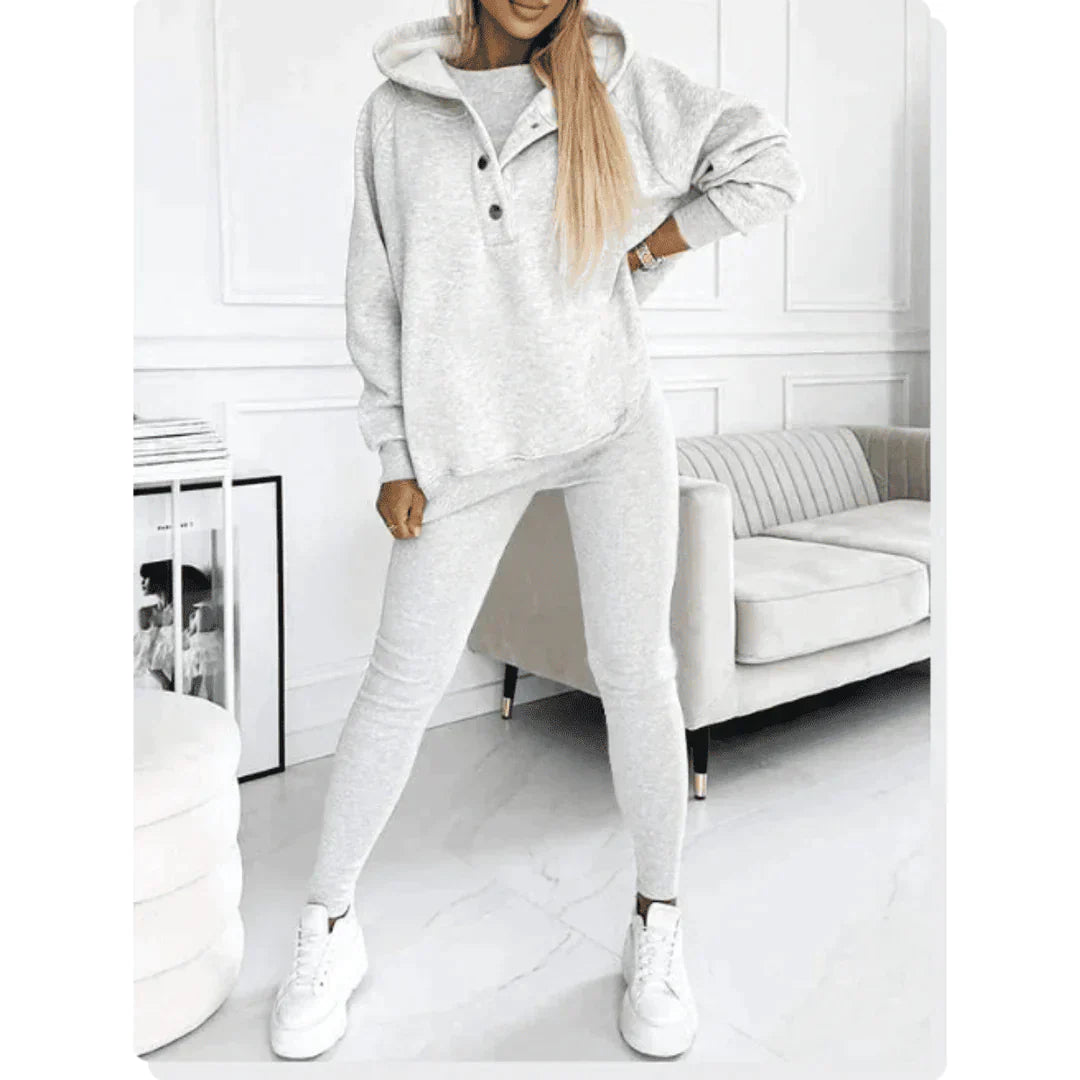 Ladies 3 Piece tracksuit Set Hoodie Top Leggings