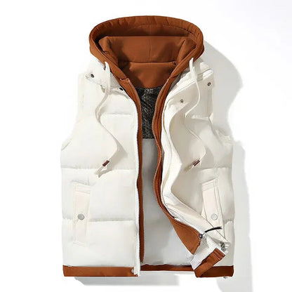 Men's Padded Hooded Vest Jacket