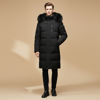 Warm Waterproof Quilted Parka Coat for Men