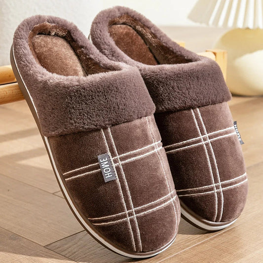 Warm Plaid Indoor Slipper Shoes - ModishWorld