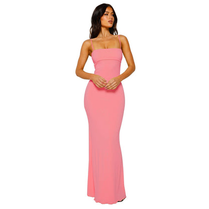 Chic Sleeveless Floor Length Dress for Ladies
