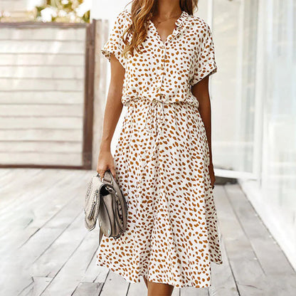 Stylish V Neck Printed Dress for Ladies - ModishWorld