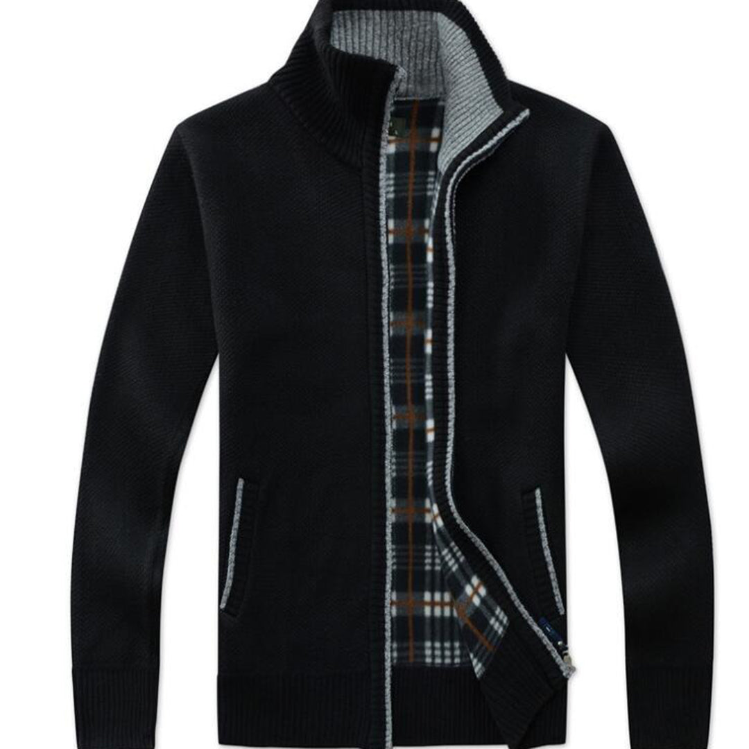 Cozy Mens Zip Up Knitted Sweater - ModishWorld