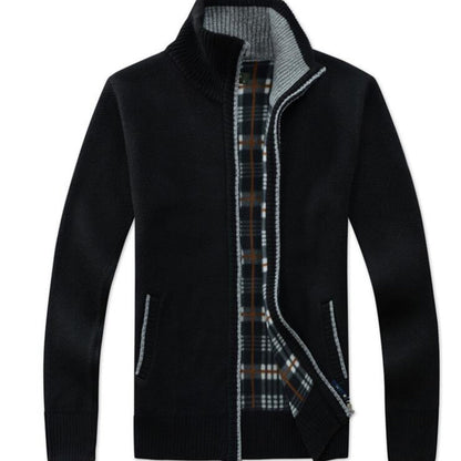 Cozy Mens Zip Up Knitted Sweater - ModishWorld