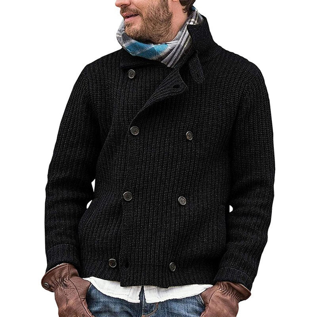 Classic Crew Neck Knit Cardigan - Warm Cozy Sweater