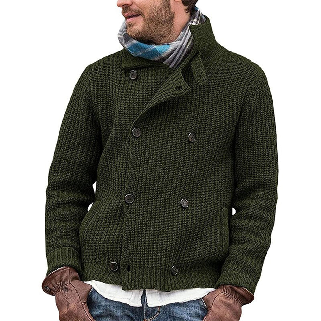 Classic Crew Neck Knit Cardigan - Warm Cozy Sweater