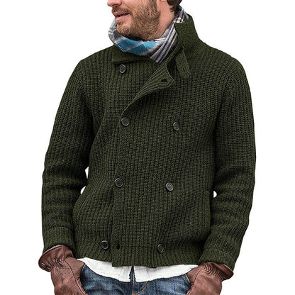 Classic Crew Neck Knit Cardigan - Warm Cozy Sweater
