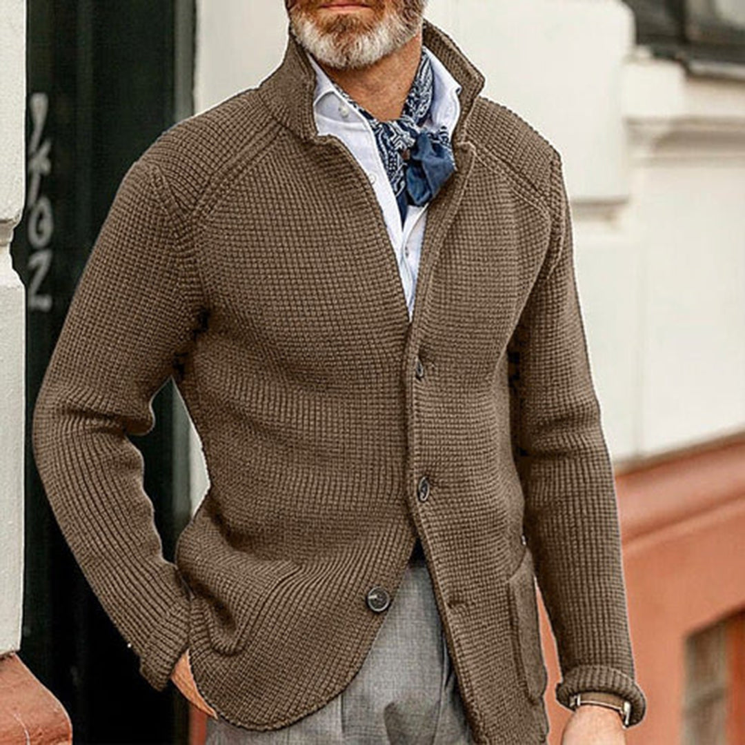 Classic Crew Neck Cardigan Sweater