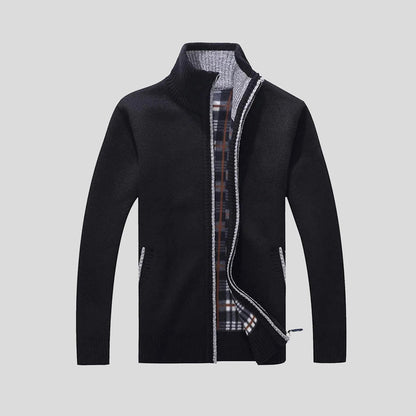 Cozy Mens Zip Up Knitted Sweater