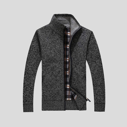 Cozy Mens Zip Up Knitted Sweater