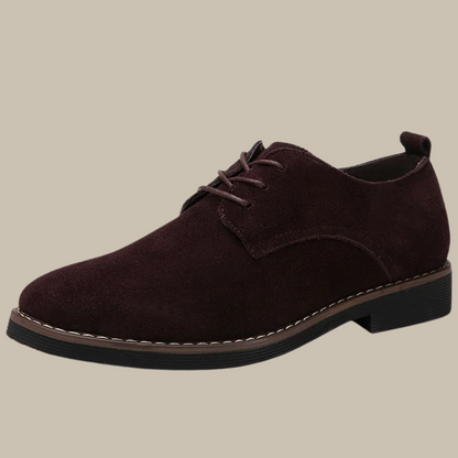 Men's Leather Lace Up Boots - Thick Sole Shoes