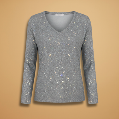 Ladies' Sparkly V-Neck Sweater - Modish World