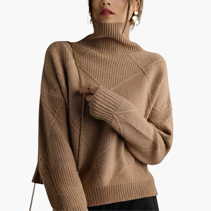 Women's Chic Geometric Turtleneck Sweater