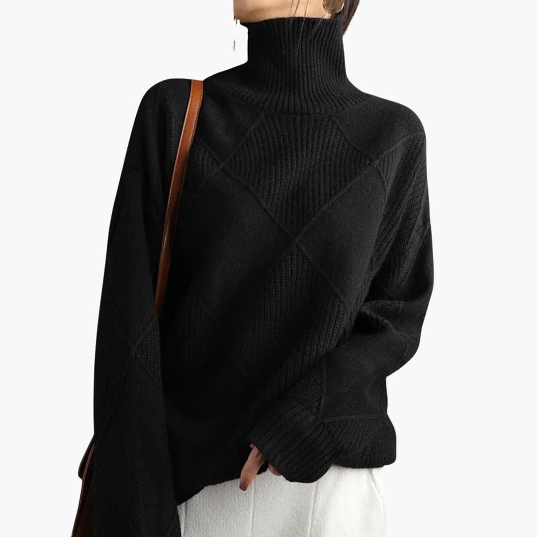 Women's Chic Geometric Turtleneck Sweater