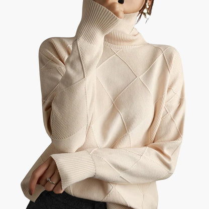 Women's Chic Geometric Turtleneck Sweater