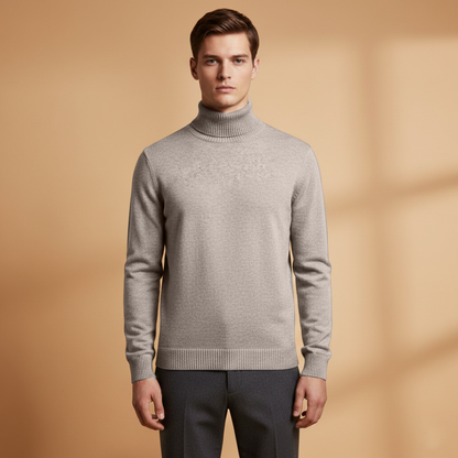 Classic Fit Men's Ribbed Turtleneck Sweater