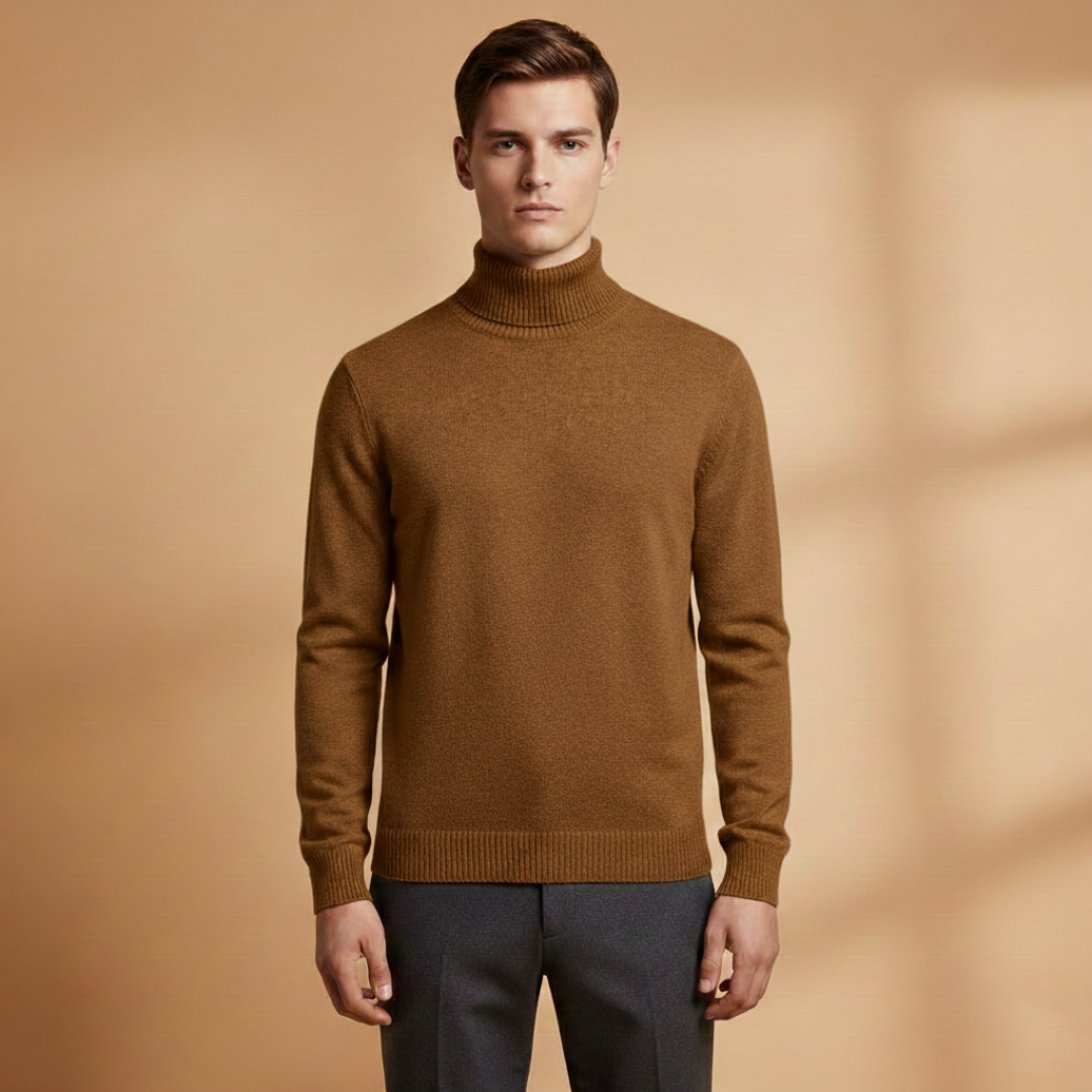 Classic Fit Men's Ribbed Turtleneck Sweater