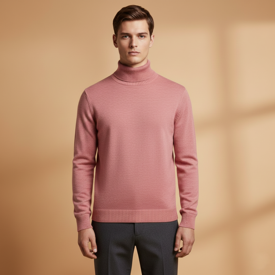 Classic Fit Men's Ribbed Turtleneck Sweater