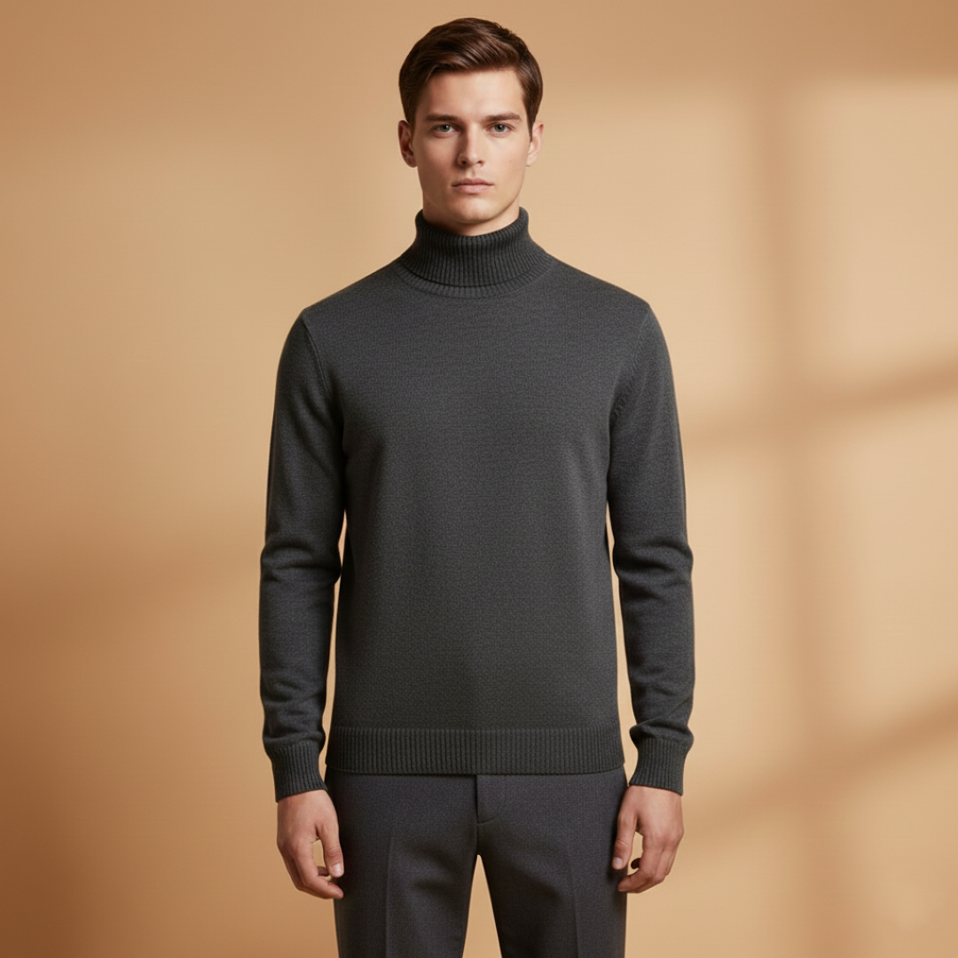 Classic Fit Men's Ribbed Turtleneck Sweater