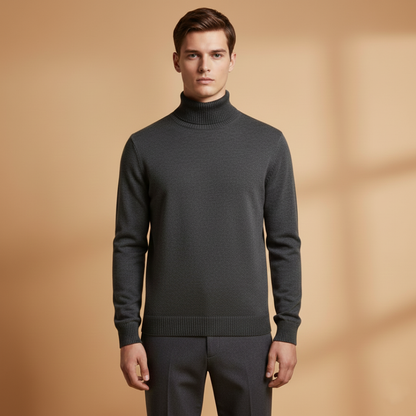 Classic Fit Men's Ribbed Turtleneck Sweater