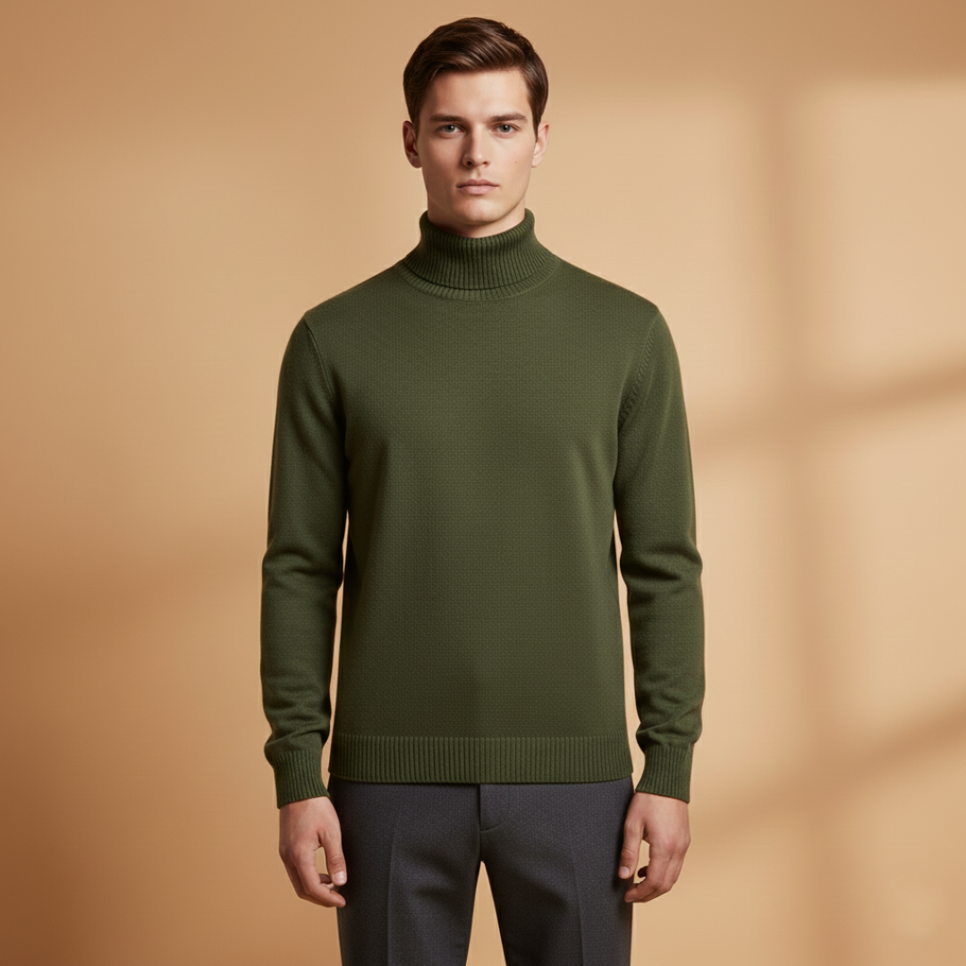 Classic Fit Men's Ribbed Turtleneck Sweater