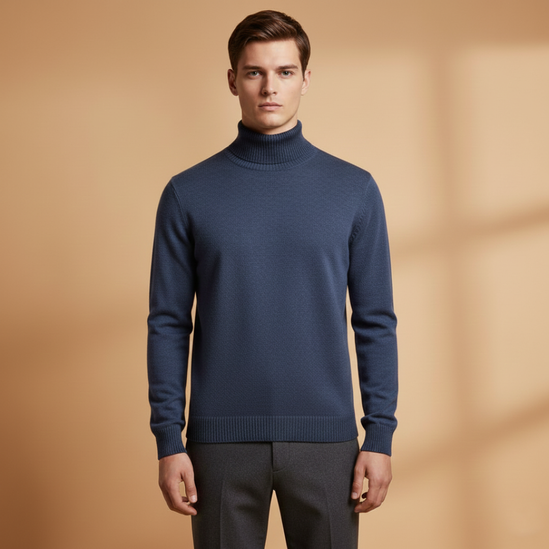 Classic Fit Men's Ribbed Turtleneck Sweater
