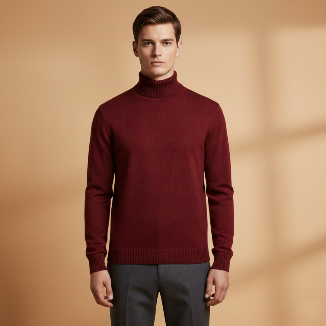 Classic Fit Men's Ribbed Turtleneck Sweater