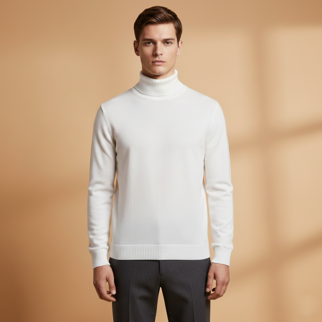 Classic Fit Men's Ribbed Turtleneck Sweater