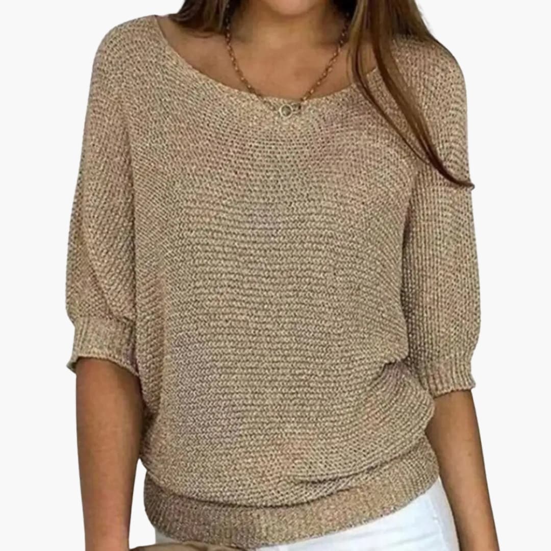 Relaxed Fit V Neck Women's Top
