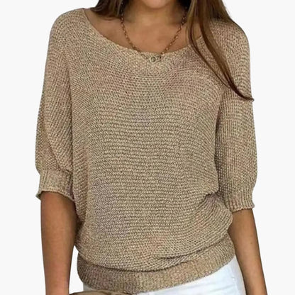 Relaxed Fit V Neck Women's Top