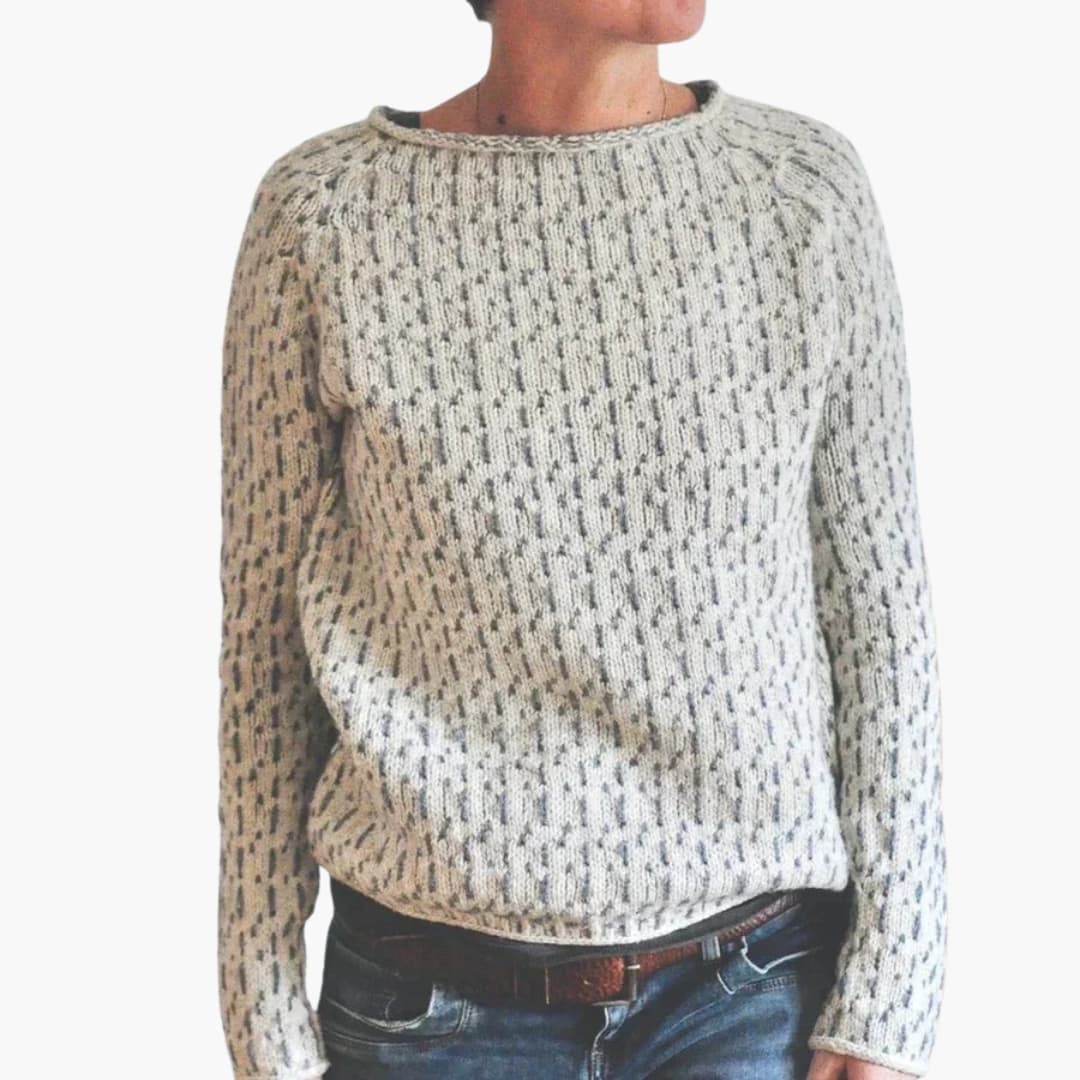 Colorful Womens Crew Neck Knit Sweater - ModishWorld