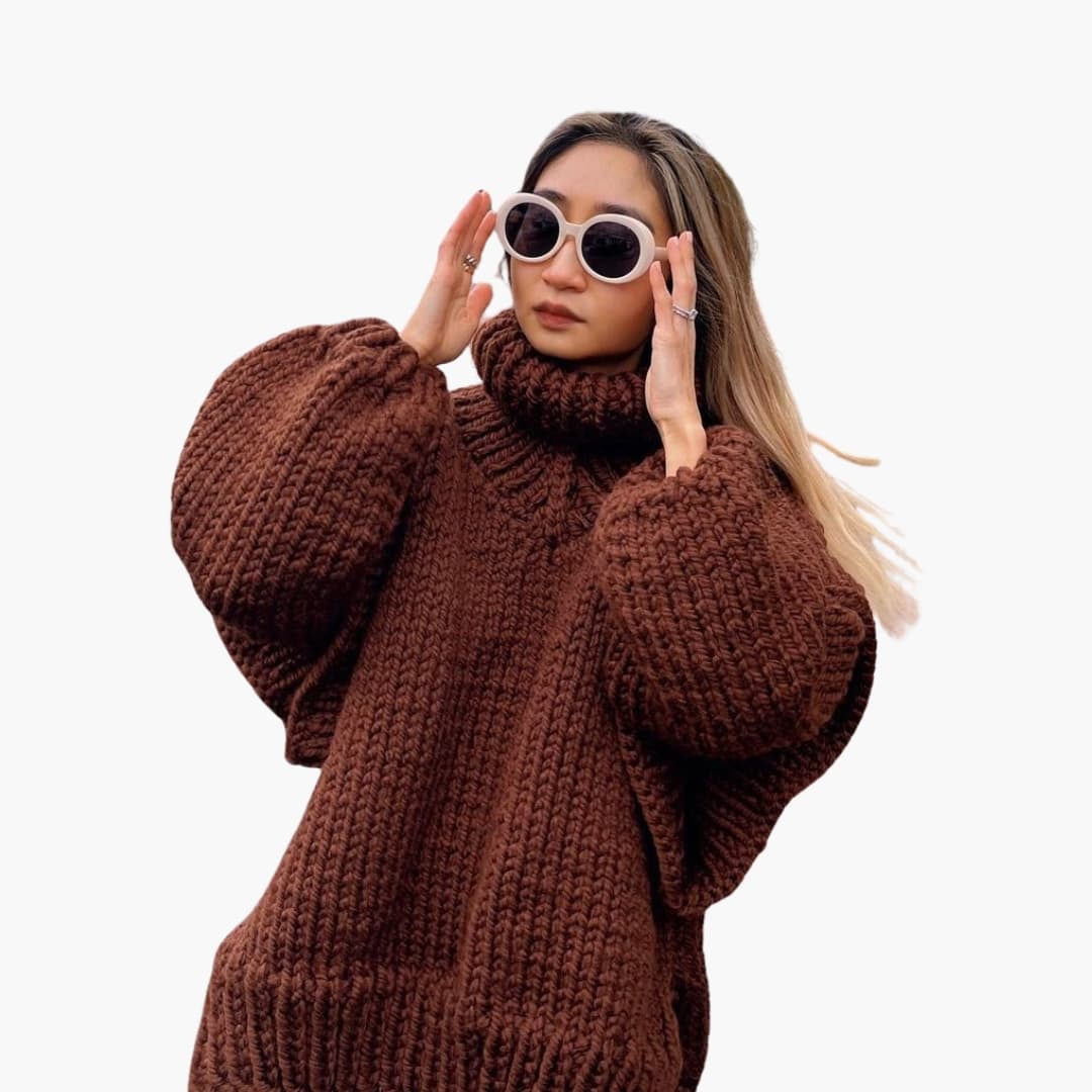 Large Crew Neck Women's Sweater
