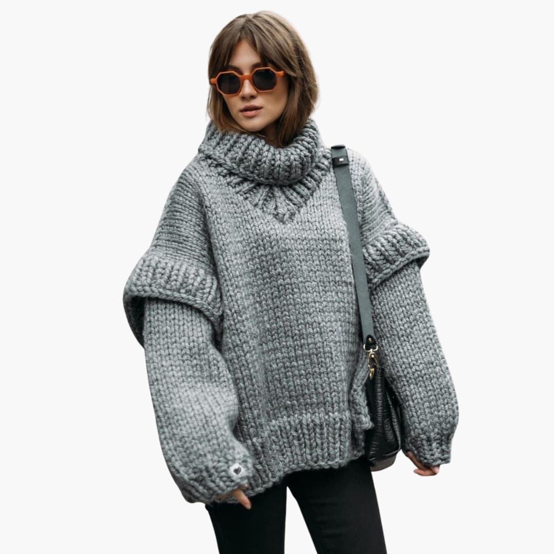 Large Crew Neck Women's Sweater