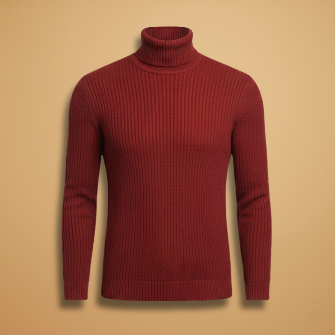 Men's Slim Fit Ribbed Turtleneck Sweater - Modish World