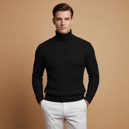 Men's Slim Fit Ribbed Turtleneck Sweater