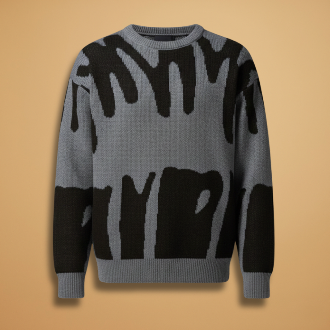 Fashionable Crew Neck Graphic Sweater - Modish World