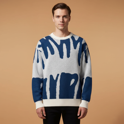 Fashionable Crew Neck Graphic Sweater