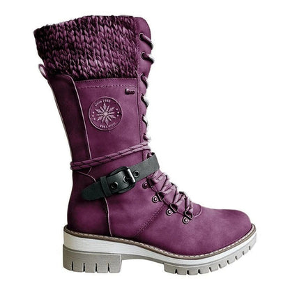 Tall Lace Up Women's Winter Boots with Zip Side