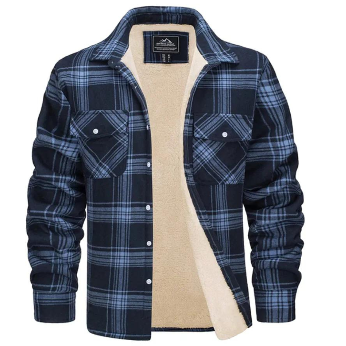 Warm Insulated Mens Plaid Coat